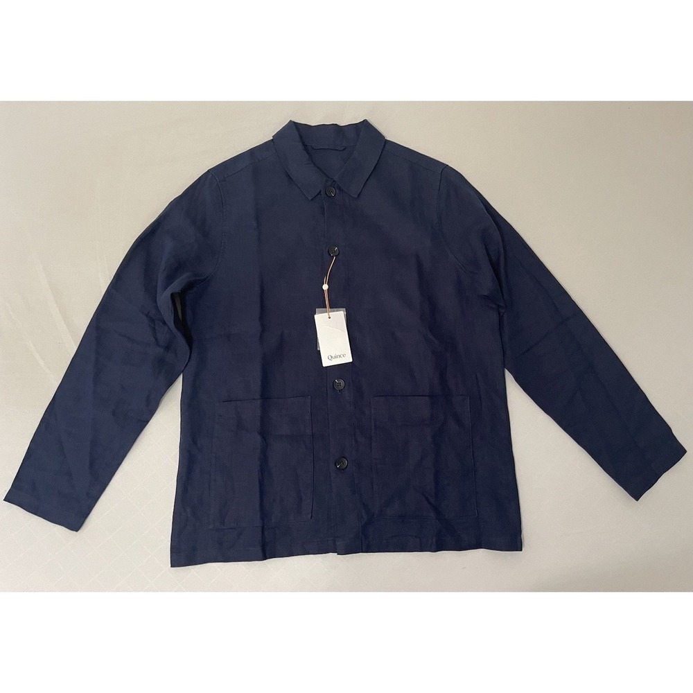 NWT Quince 100% European Linen Chore Jacket Navy Men's Size M